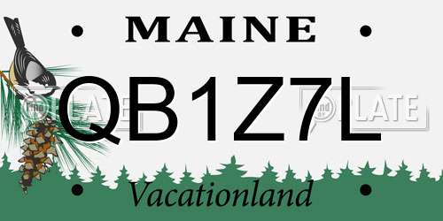 QB1Z7L Maine License Plate