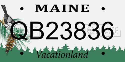 QB23836 Maine License Plate