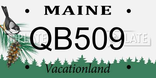 QB509 Maine License Plate