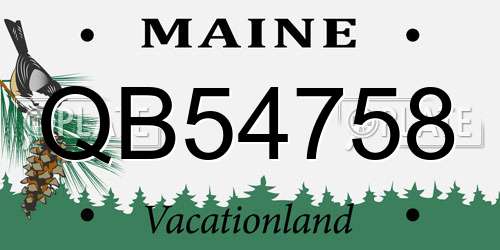 QB54758 Maine License Plate