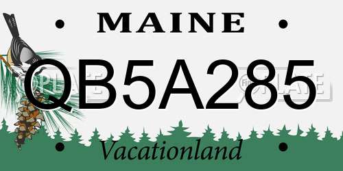 QB5A285 Maine License Plate