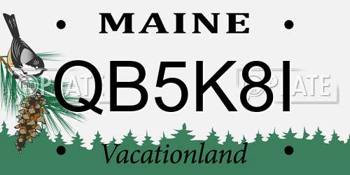 QB5K8I Maine License Plate