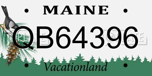 QB64396 Maine License Plate