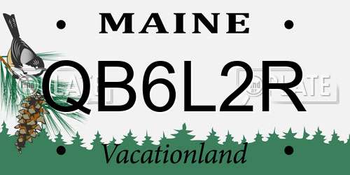 QB6L2R Maine License Plate