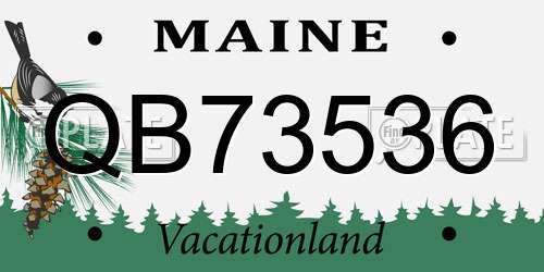 QB73536 Maine License Plate