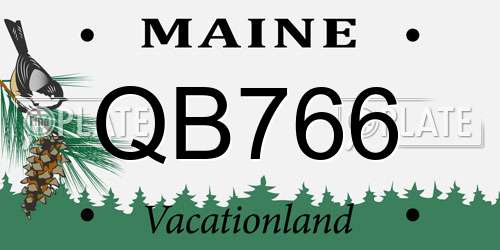 QB766 Maine License Plate