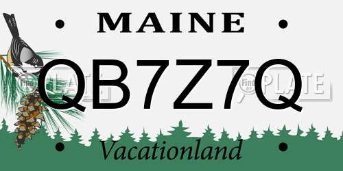 QB7Z7Q Maine License Plate