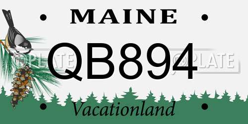 QB894 Maine License Plate
