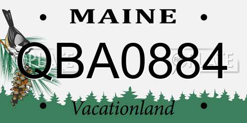 QBA0884 Maine License Plate