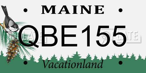 QBE155 Maine License Plate