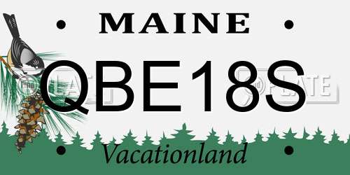 QBE18S Maine License Plate