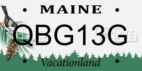 QBG13G Maine License Plate