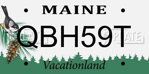 QBH59T Maine License Plate