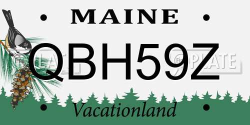 QBH59Z Maine License Plate