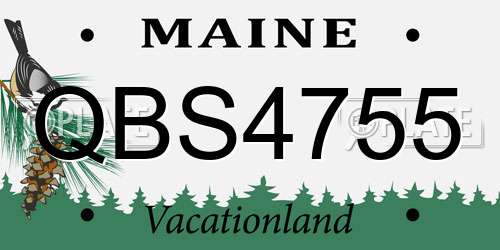 QBS4755 Maine License Plate