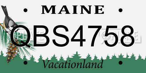 QBS4758 Maine License Plate