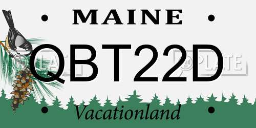 QBT22D Maine License Plate