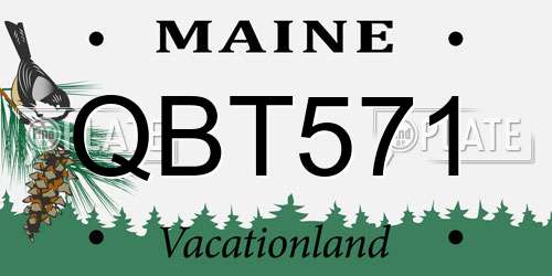 QBT571 Maine License Plate