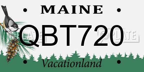 QBT720 Maine License Plate