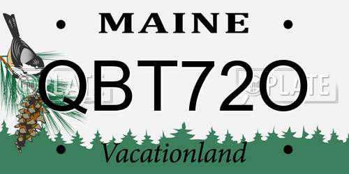 QBT72O Maine License Plate