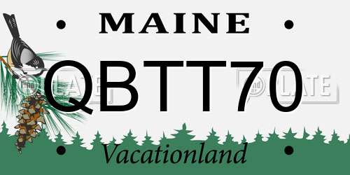 QBTT70 Maine License Plate