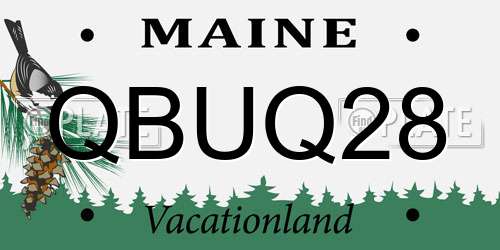 QBUQ28 Maine License Plate