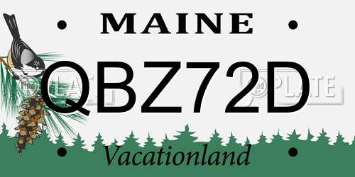 QBZ72D Maine License Plate
