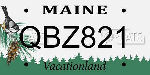 QBZ821 Maine License Plate
