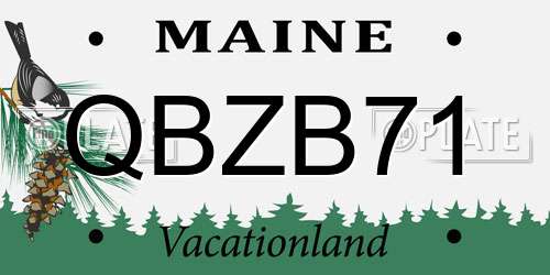 QBZB71 Maine License Plate
