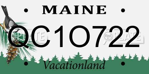 QC1O722 Maine License Plate