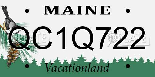 QC1Q722 Maine License Plate