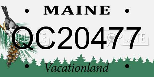 QC20477 Maine License Plate
