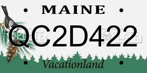 QC2D422 Maine License Plate