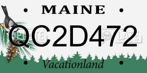 QC2D472 Maine License Plate