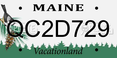 QC2D729 Maine License Plate