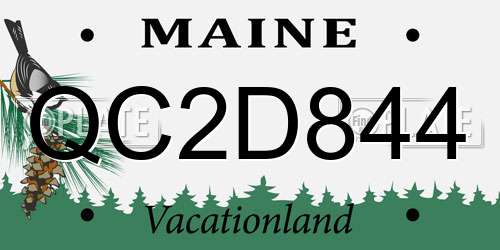 QC2D844 Maine License Plate