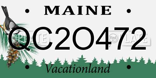QC2O472 Maine License Plate
