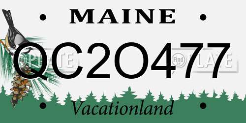 QC2O477 Maine License Plate