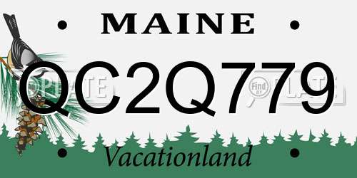 QC2Q779 Maine License Plate