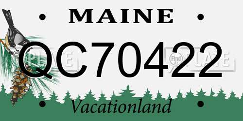 QC70422 Maine License Plate