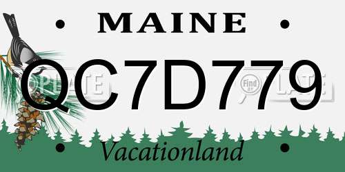 QC7D779 Maine License Plate
