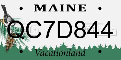 QC7D844 Maine License Plate