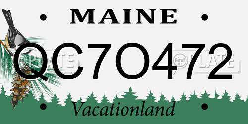 QC7O472 Maine License Plate