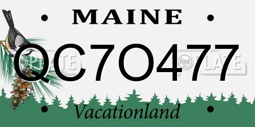 QC7O477 Maine License Plate