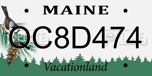 QC8D474 Maine License Plate