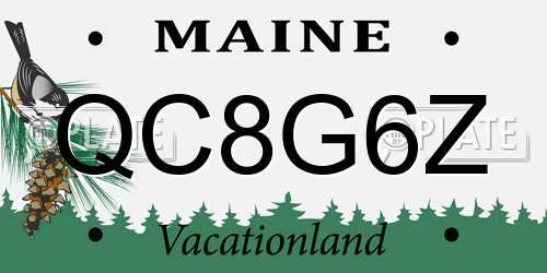 QC8G6Z Maine License Plate