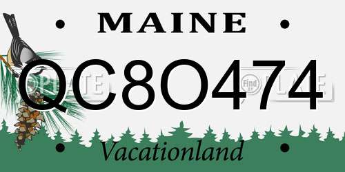 QC8O474 Maine License Plate