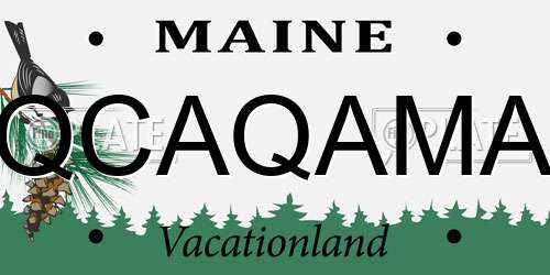 QCAQAMA Maine License Plate