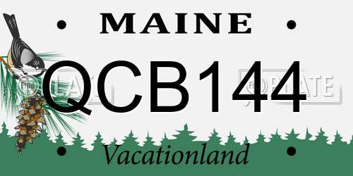 QCB144 Maine License Plate