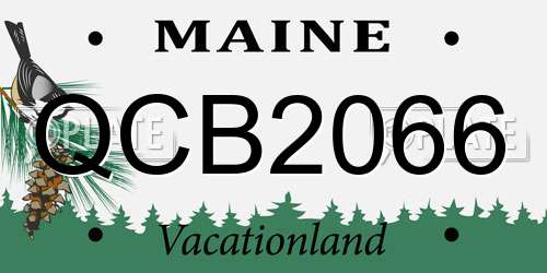 QCB2066 Maine License Plate